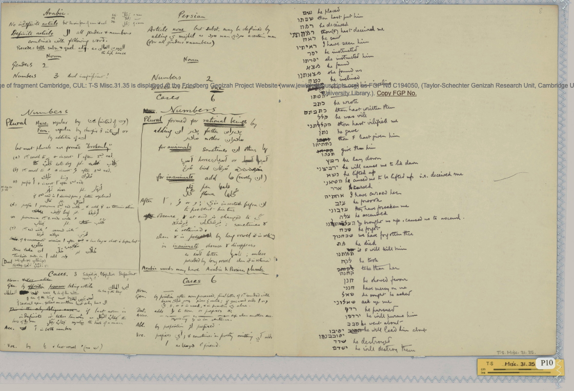Worman's notes, now with the class mark T-S Misc. 31.35
