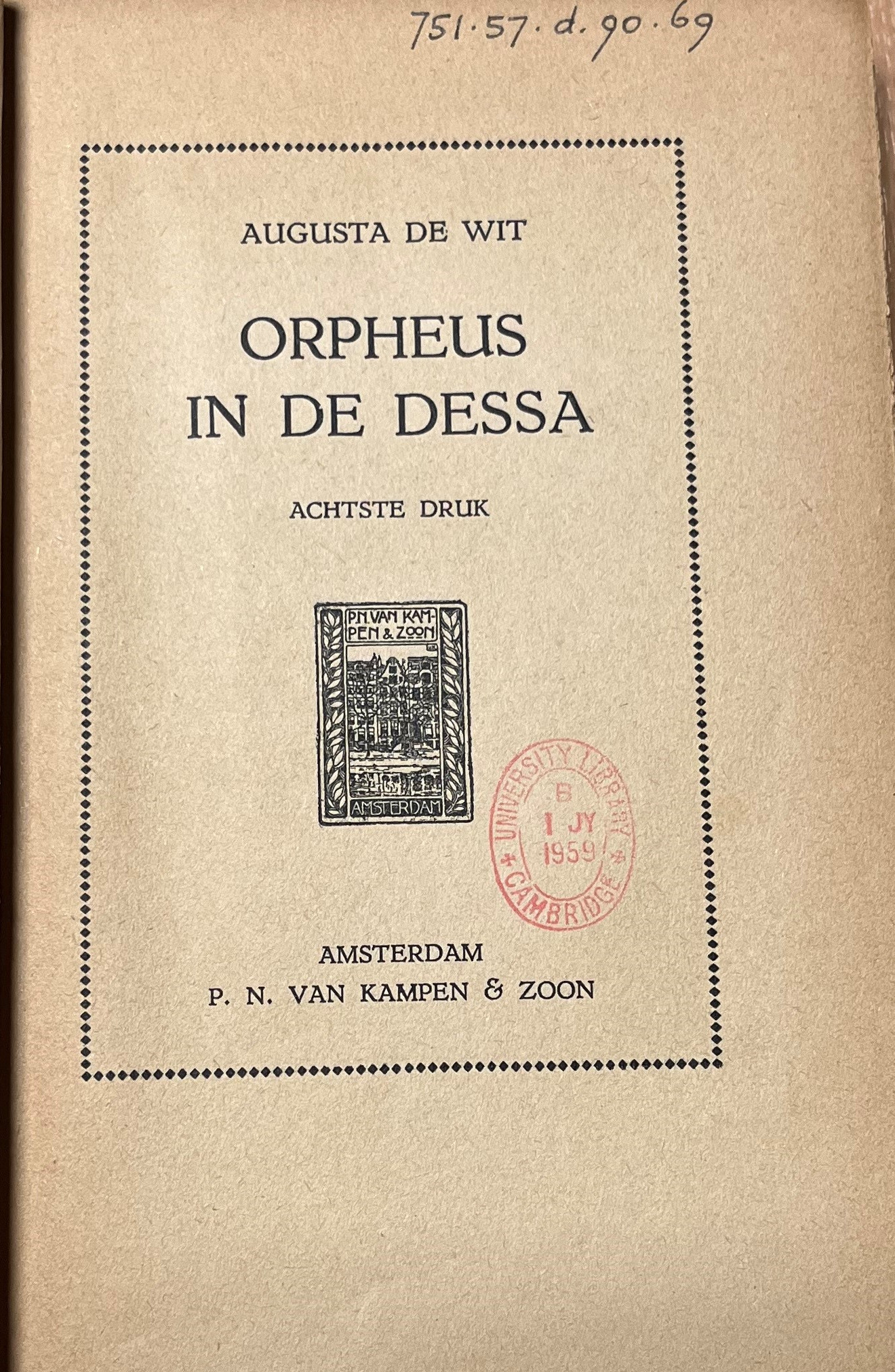 Henrietta de Wit: Orpheus in de Dessa.