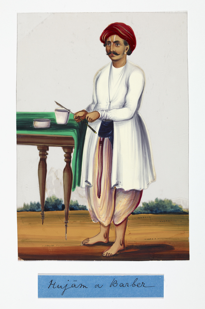 RCMS 352/05 Indian mica painting of a Hujam or Barber