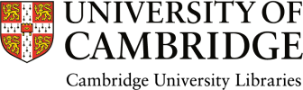 Cambridge University Libraries logo including the University's red, gold, white and black crest